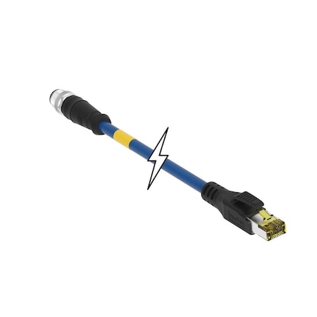 Molex CORDSET M12 TO RJ45 CAT6A BLUE PUR 5M 1203410505